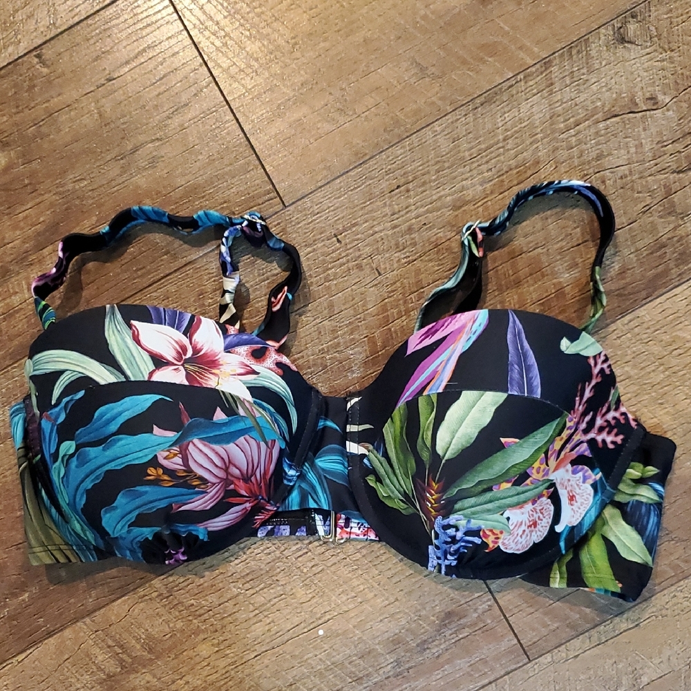 Terra & Sky Floral Print Bikini Top